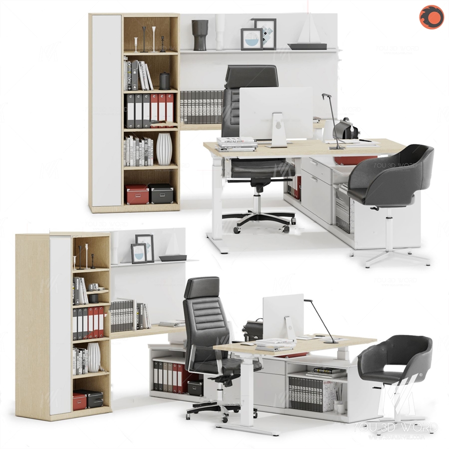 modern card desk 3d model